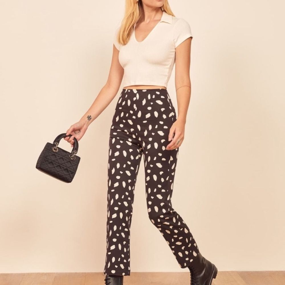 Reformation Marlon High-Rise Patterned Pant Size 6